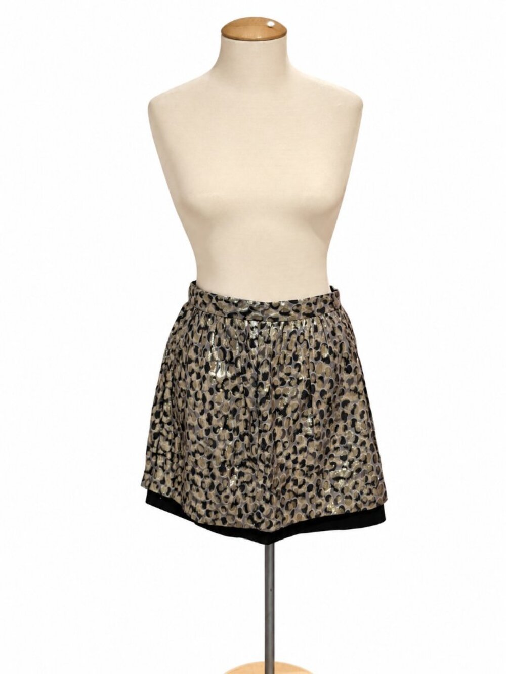 Club Monaco Metallic Leopard Print Mini Skirt
